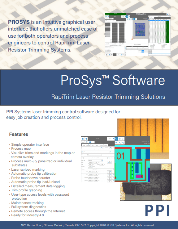 ProSys software for resistor trimming